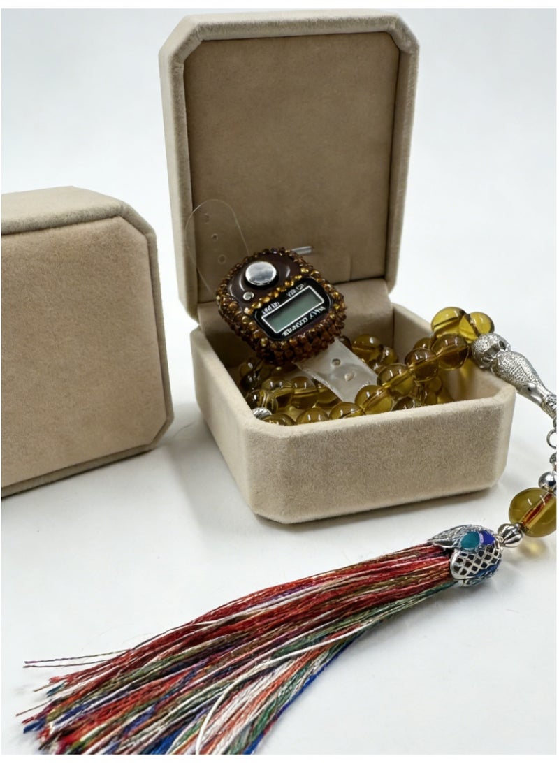 XiaoGiqi 33-bead Taisbiha prayer beads （wheat-coloured） - Image 3